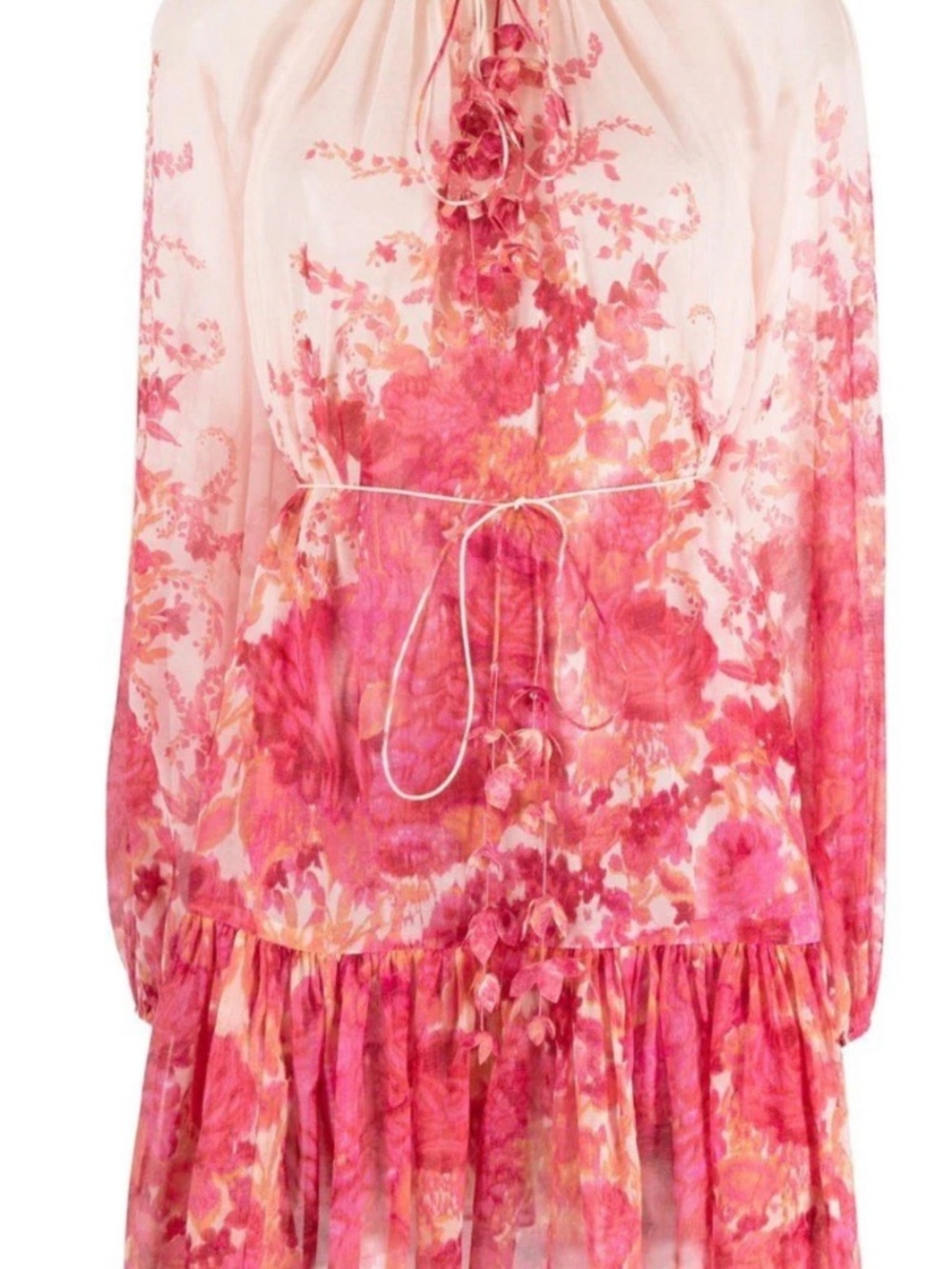 ZIMMERMANN High Tide Lantern Mini Dress $1,100 Floral Ruffle Tiered 0 AU - US 4 - Picture 2 of 12